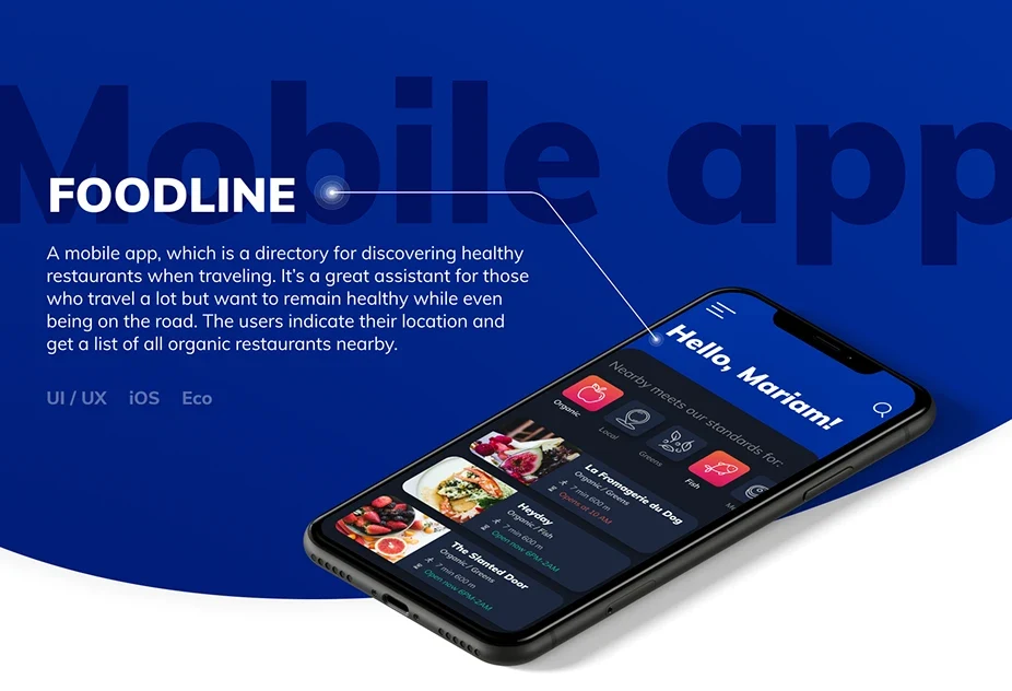 Healthy Restaurants discovery app — visual 1
